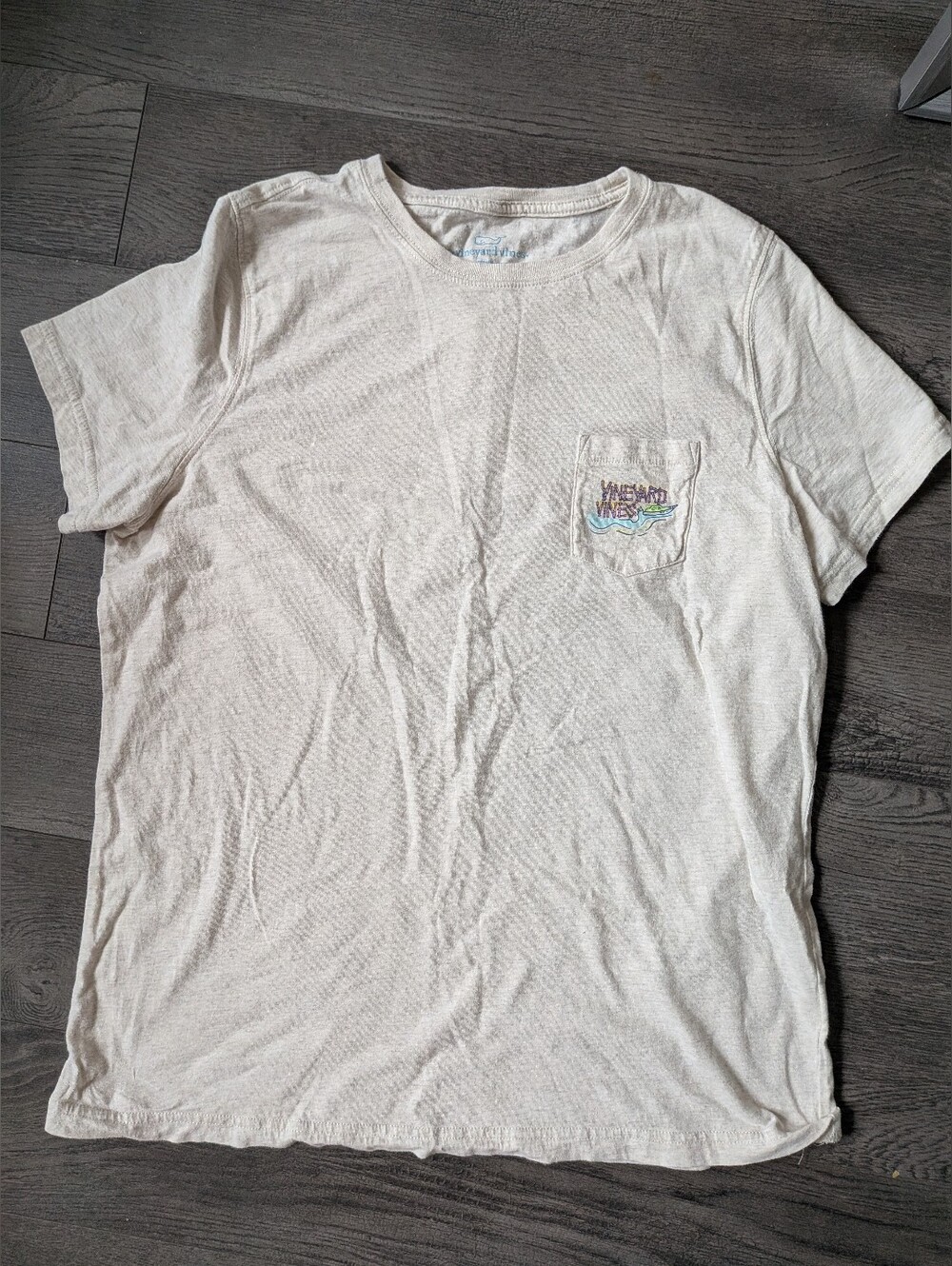 Vintage Style Pocket Tee in Off-White with Pocket